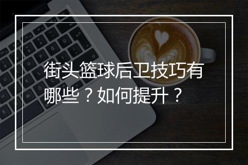 街头篮球后卫技巧有哪些？如何提升？