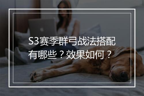 S3赛季群弓战法搭配有哪些？效果如何？