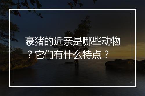 豪猪的近亲是哪些动物？它们有什么特点？