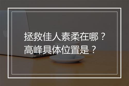 拯救佳人素柔在哪？高峰具体位置是？