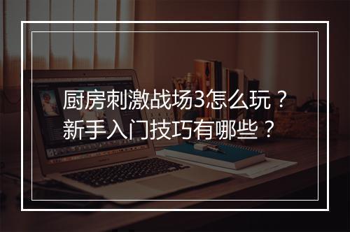 厨房刺激战场3怎么玩？新手入门技巧有哪些？