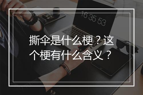 撕伞是什么梗？这个梗有什么含义？