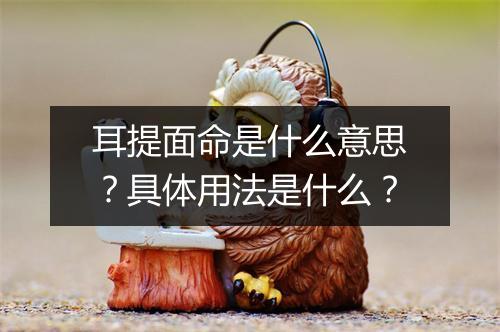 耳提面命是什么意思？具体用法是什么？