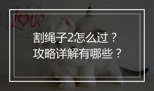 割绳子2怎么过？攻略详解有哪些？