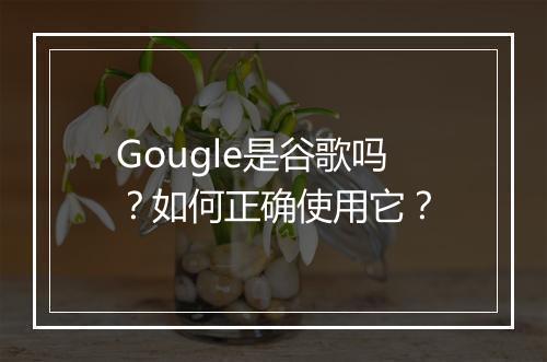 Gougle是谷歌吗？如何正确使用它？