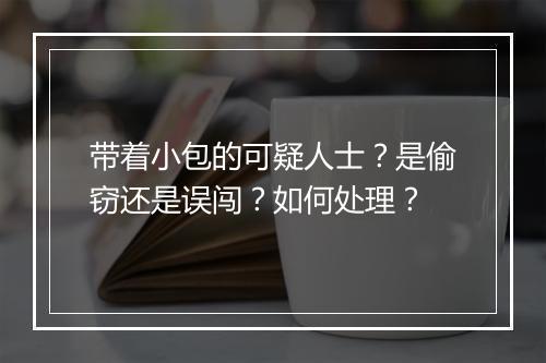 带着小包的可疑人士？是偷窃还是误闯？如何处理？