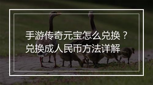 手游传奇元宝怎么兑换？兑换成人民币方法详解
