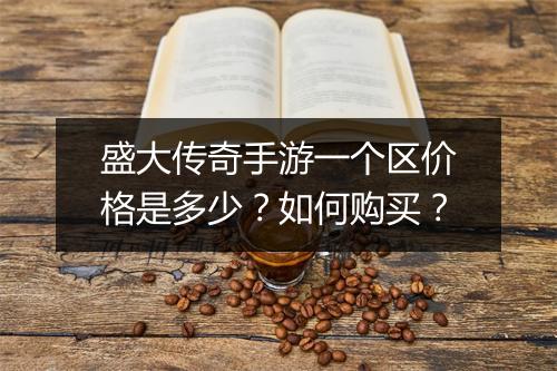 盛大传奇手游一个区价格是多少？如何购买？