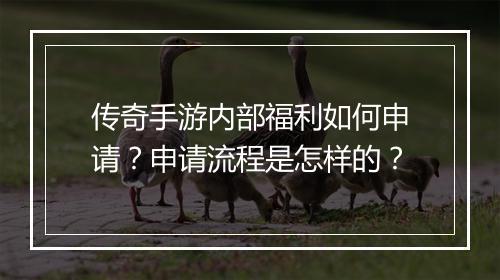 传奇手游内部福利如何申请？申请流程是怎样的？
