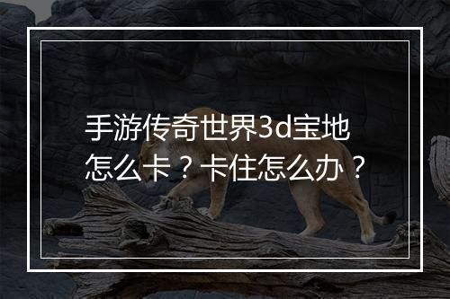 手游传奇世界3d宝地怎么卡？卡住怎么办？