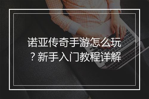 诺亚传奇手游怎么玩？新手入门教程详解