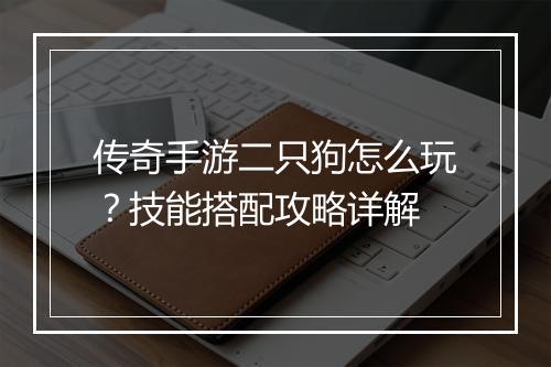 传奇手游二只狗怎么玩？技能搭配攻略详解