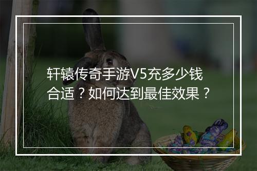 轩辕传奇手游V5充多少钱合适？如何达到最佳效果？