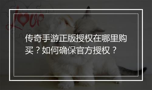 传奇手游正版授权在哪里购买？如何确保官方授权？