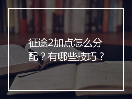 征途2加点怎么分配？有哪些技巧？