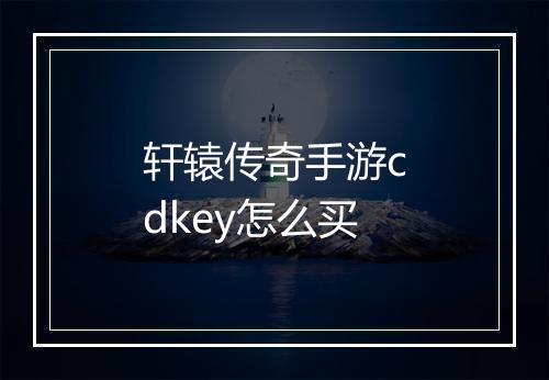 轩辕传奇手游cdkey怎么买
