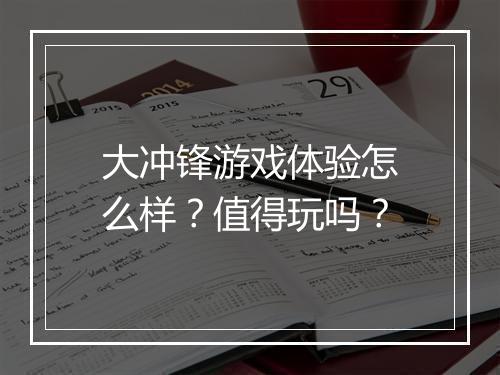 大冲锋游戏体验怎么样？值得玩吗？