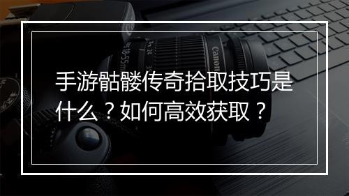 手游骷髅传奇拾取技巧是什么？如何高效获取？