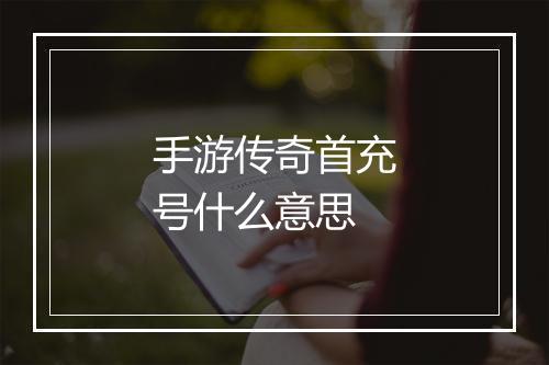 手游传奇首充号什么意思
