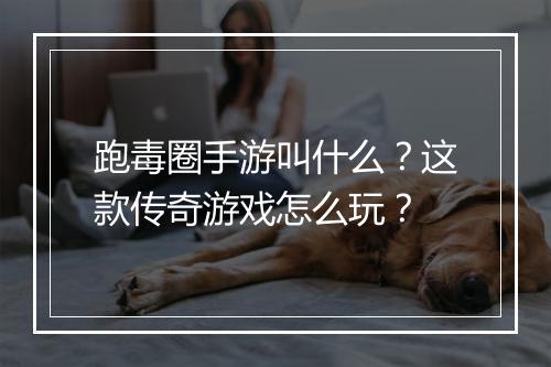 跑毒圈手游叫什么？这款传奇游戏怎么玩？