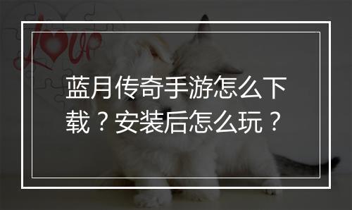 蓝月传奇手游怎么下载？安装后怎么玩？