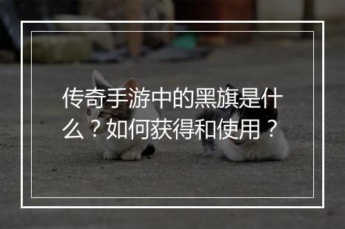 传奇手游中的黑旗是什么？如何获得和使用？