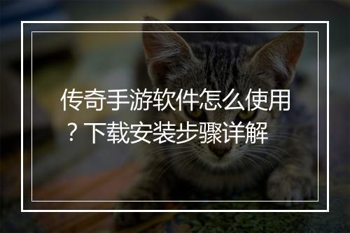 传奇手游软件怎么使用？下载安装步骤详解