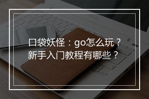 口袋妖怪：go怎么玩？新手入门教程有哪些？