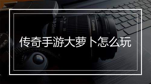 传奇手游大萝卜怎么玩