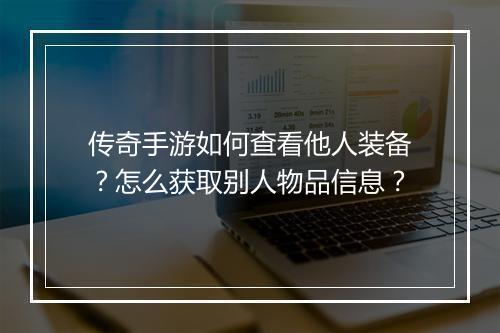 传奇手游如何查看他人装备？怎么获取别人物品信息？