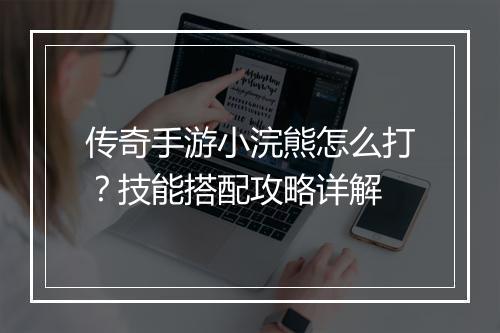 传奇手游小浣熊怎么打？技能搭配攻略详解