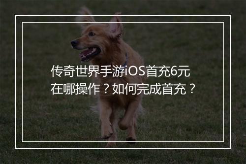 传奇世界手游iOS首充6元在哪操作？如何完成首充？