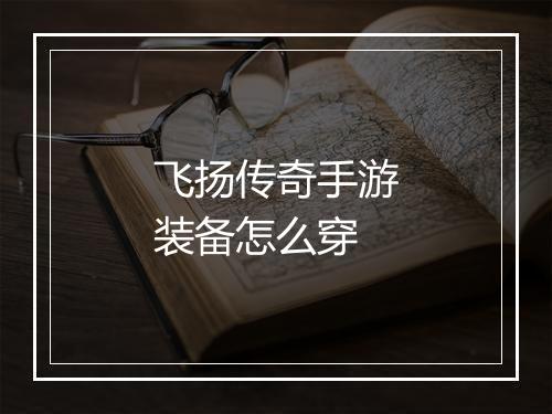 飞扬传奇手游装备怎么穿