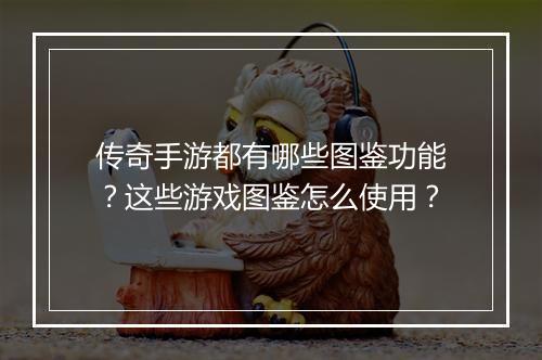 传奇手游都有哪些图鉴功能？这些游戏图鉴怎么使用？