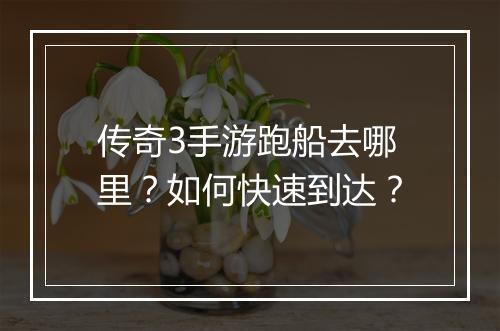 传奇3手游跑船去哪里？如何快速到达？