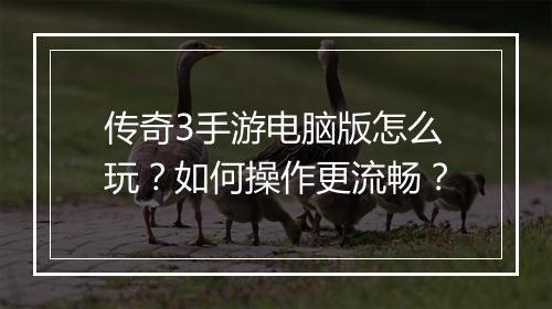 传奇3手游电脑版怎么玩？如何操作更流畅？