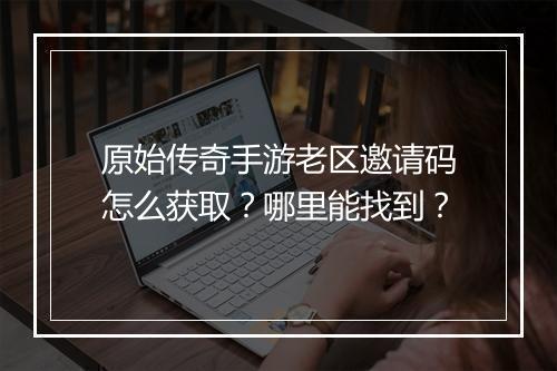 原始传奇手游老区邀请码怎么获取？哪里能找到？
