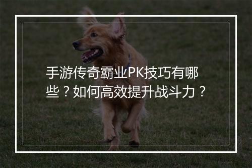 手游传奇霸业PK技巧有哪些？如何高效提升战斗力？