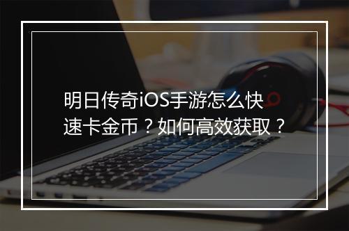 明日传奇iOS手游怎么快速卡金币？如何高效获取？