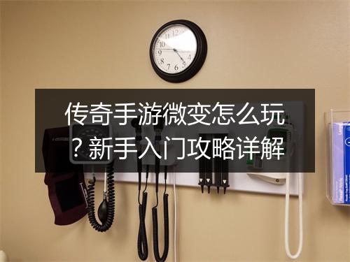 传奇手游微变怎么玩？新手入门攻略详解