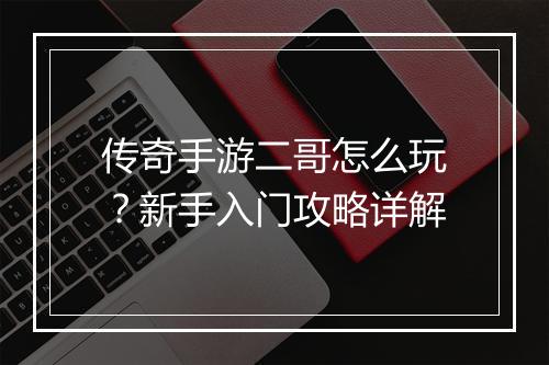 传奇手游二哥怎么玩？新手入门攻略详解