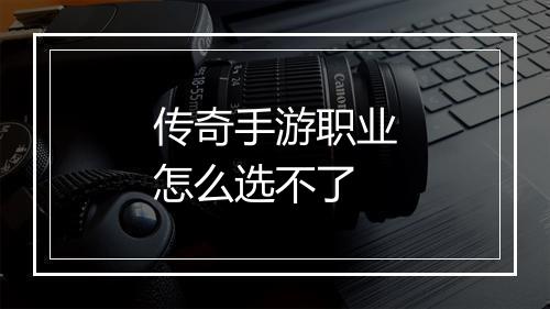 传奇手游职业怎么选不了