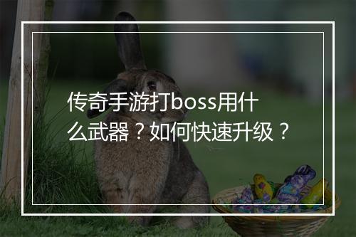 传奇手游打boss用什么武器？如何快速升级？