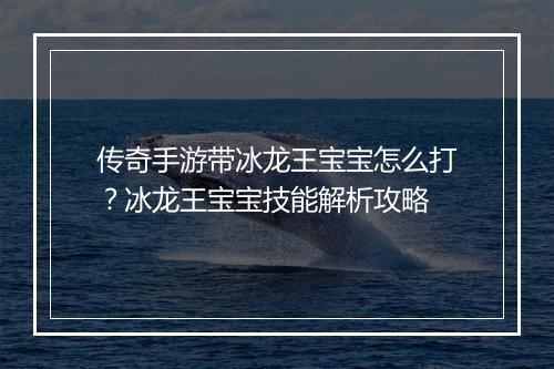 传奇手游带冰龙王宝宝怎么打？冰龙王宝宝技能解析攻略