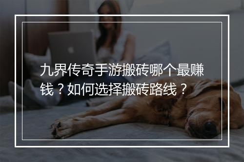 九界传奇手游搬砖哪个最赚钱？如何选择搬砖路线？