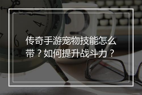 传奇手游宠物技能怎么带？如何提升战斗力？