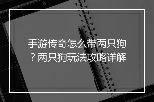 手游传奇怎么带两只狗？两只狗玩法攻略详解