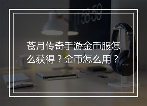 苍月传奇手游金币服怎么获得？金币怎么用？