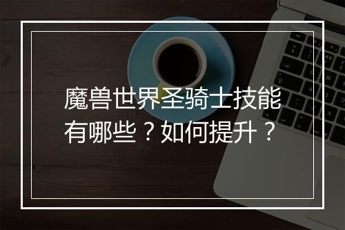 魔兽世界圣骑士技能有哪些？如何提升？