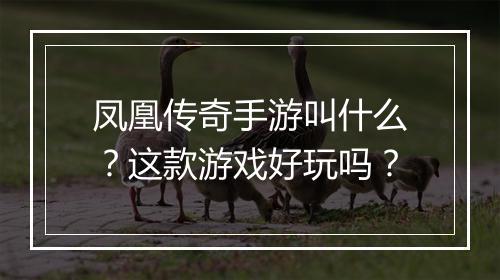 凤凰传奇手游叫什么？这款游戏好玩吗？